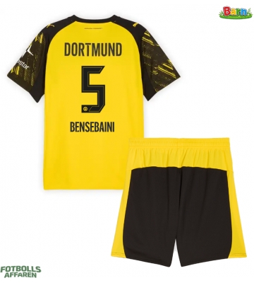 Borussia Dortmund Ramy Bensebaini #5 Hemmaställ Barn 2025-26 Kortärmad (+ Korta byxor)